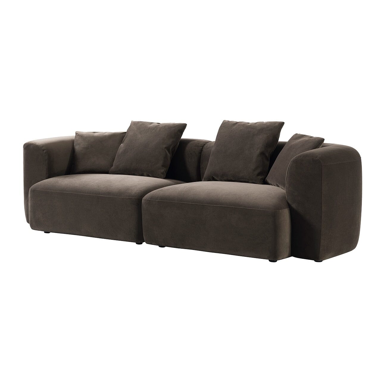 Bellina Brown Velvet Luxury 4 Seater Sofa Sofa 