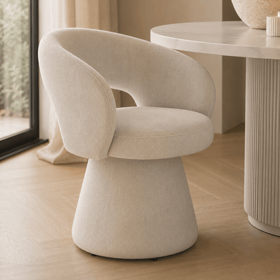 Belmon Cream Textured Fabric Dining Chair Furniture 