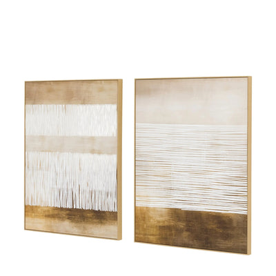 Birdie Cream & Gold Abstract Wall Art - Set of 2 Accessories 