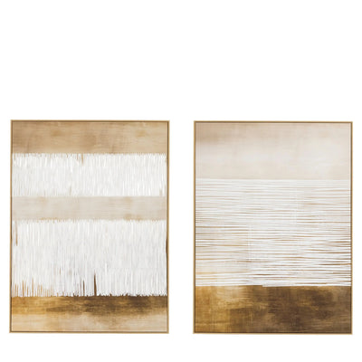 Birdie Cream & Gold Abstract Wall Art - Set of 2 Accessories 