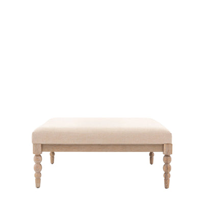 Blenheim Linen Fabric Top Square Coffee Table with Oak Legs Furniture 