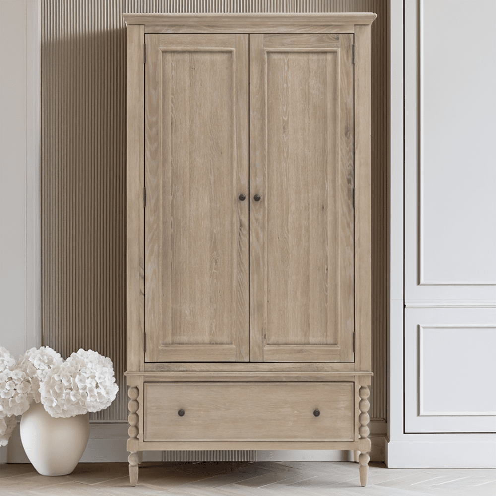Blenheim Wooden 2 Door 1 Drawer Wardrobe Furniture 