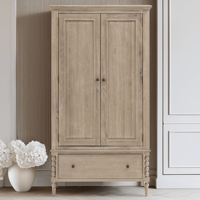 Blenheim Wooden 2 Door 1 Drawer Wardrobe Furniture 