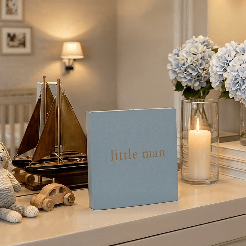 Blue & Gold 'Little Man' Photo Album Nursery 