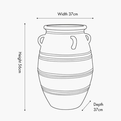 Brianna Large Grey Wash Decorative Vase with Handles Accessories 