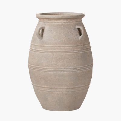 Brianna Large Grey Wash Decorative Vase with Handles Accessories 