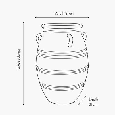 Brianna Medium Grey Wash Decorative Vase with Handles Accessories 