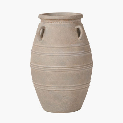 Brianna Medium Grey Wash Decorative Vase with Handles Accessories 
