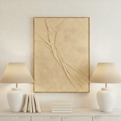 Brisa Sand Textured Canvas Wall Art with Wooden Frame Accessories 