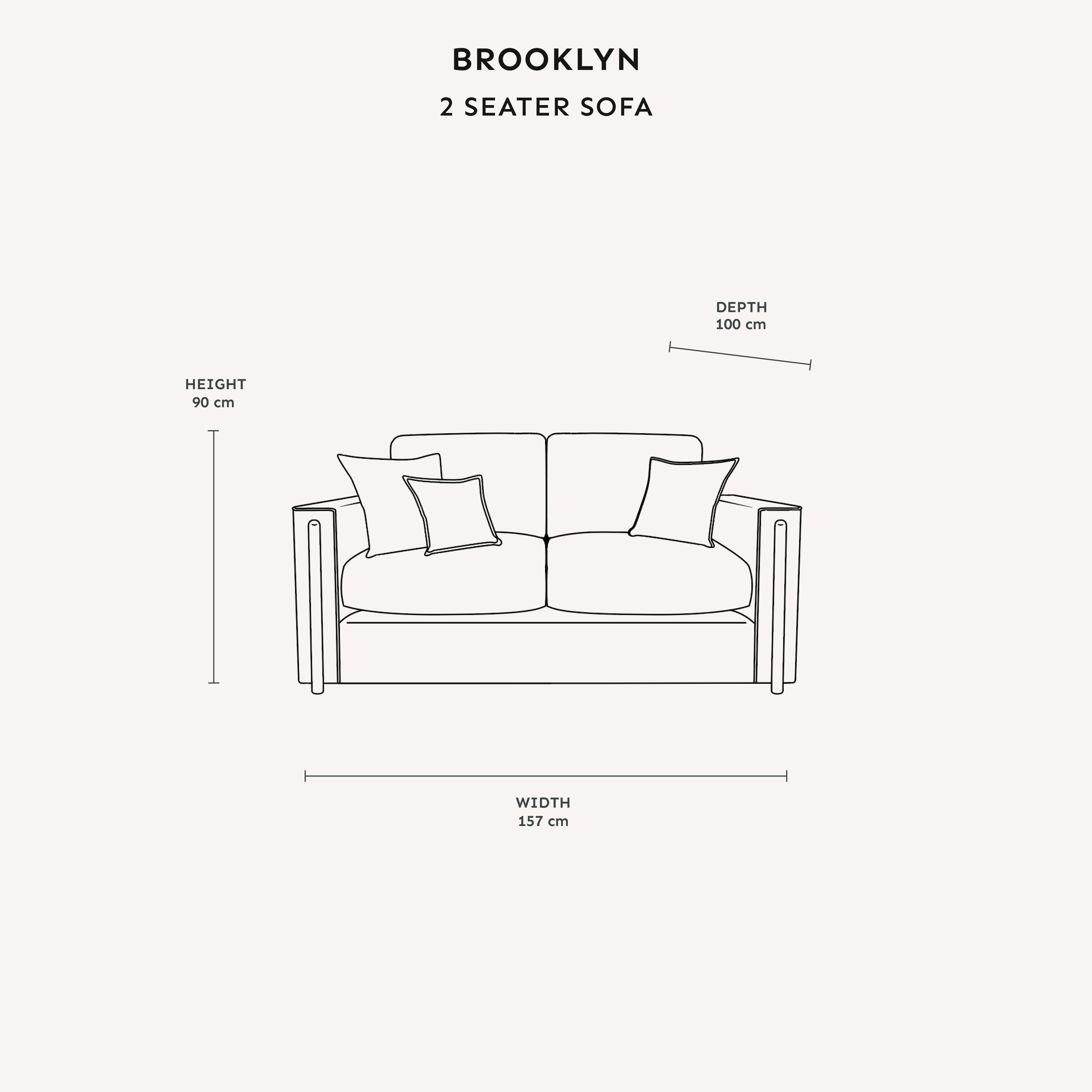 Brooklyn Mink Textured Chenille Sofa Range with Walnut Leg Detail Sofa 2 Seater 