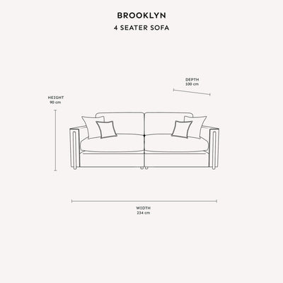 Brooklyn Mink Textured Chenille Sofa Range with Walnut Leg Detail Sofa 4 Seater 