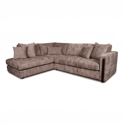 Brooklyn Mink Textured Chenille Sofa Range with Walnut Leg Detail Sofa 