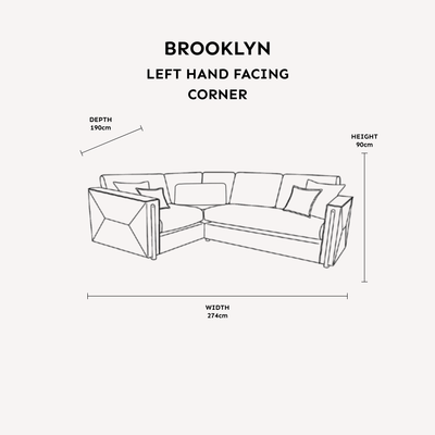 Brooklyn Mink Textured Chenille Sofa Range with Walnut Leg Detail Sofa Corner Sofa - Left Hand Facing 