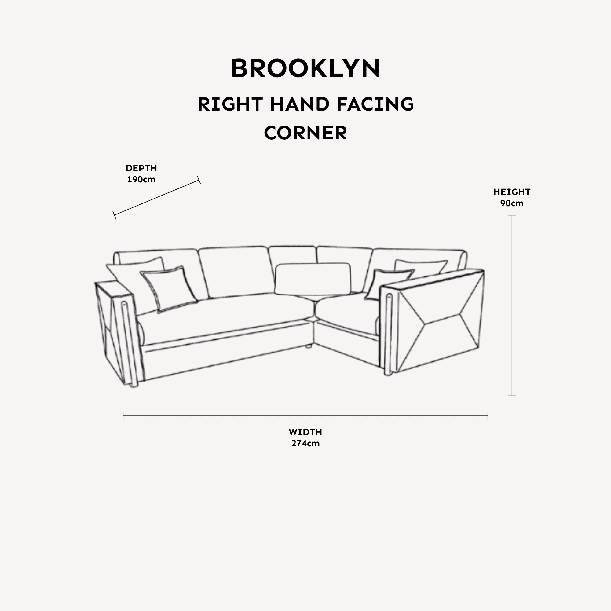 Brooklyn Mink Textured Chenille Sofa Range with Walnut Leg Detail Sofa Corner Sofa - Right Hand Facing 