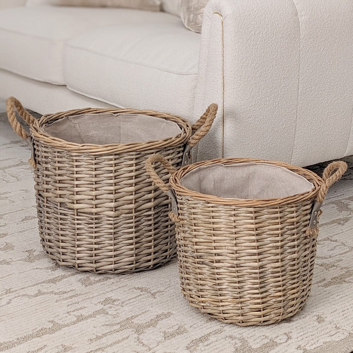 Brynn Medium Decorative Wicker Baskets - Set of 2 Accessories 
