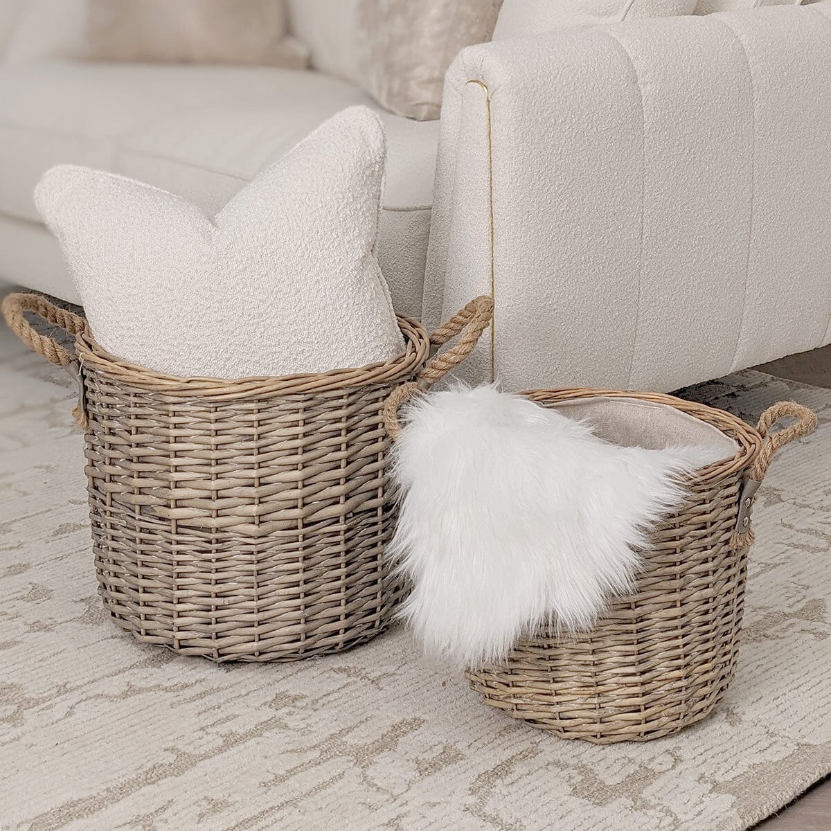 Brynn Medium Decorative Wicker Baskets - Set of 2 Accessories 
