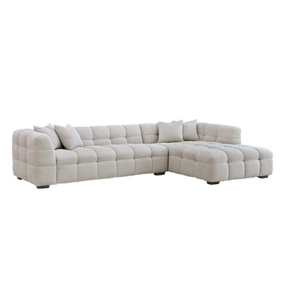 Bubble Tufted Oatmeal Boucle Chunky Sofa Range Sofa 