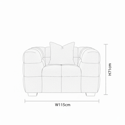 Bubble Tufted Pearl Grey Boucle Chair Sofa 