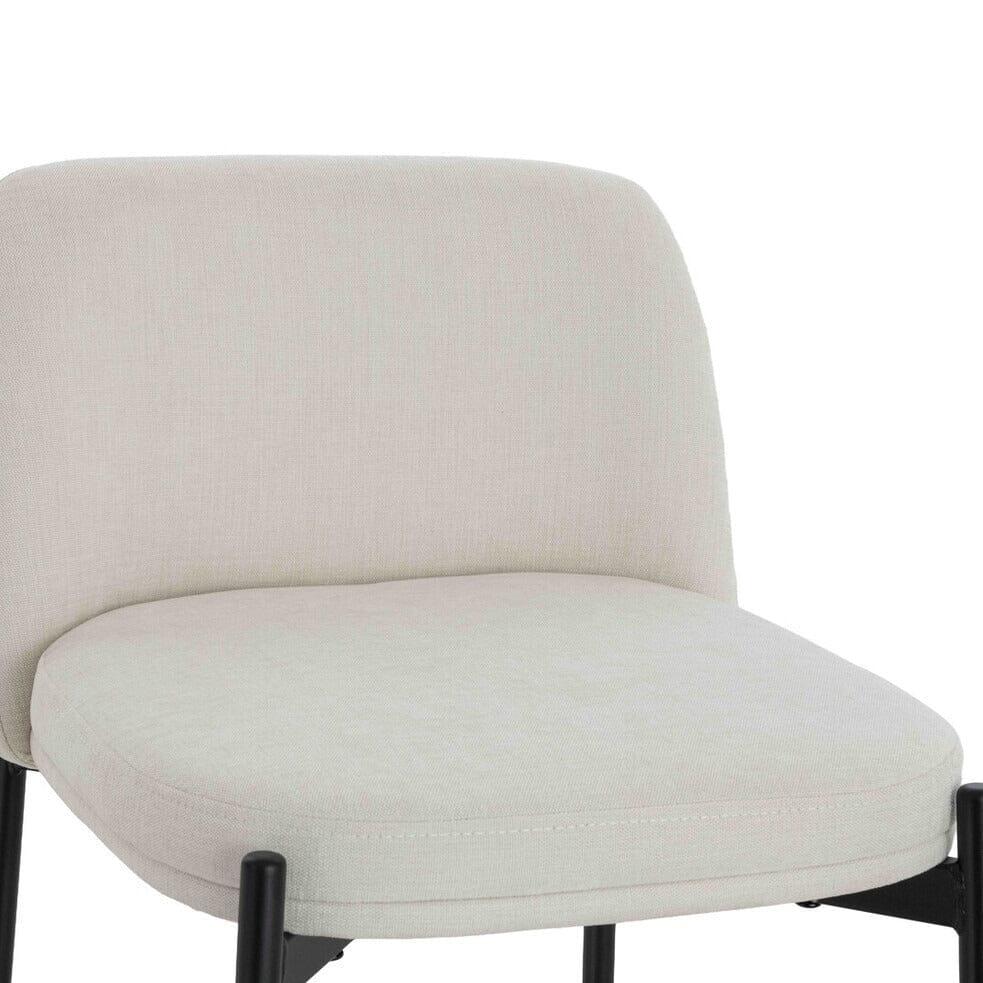 Bugano Cream Textured Bar Chairs with Black Legs - Set of 2 Furniture 