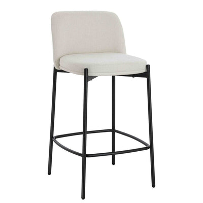 Bugano Cream Textured Bar Chairs with Black Legs - Set of 2 Furniture 