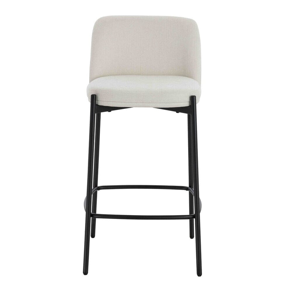 Bugano Cream Textured Bar Chairs with Black Legs - Set of 2 Furniture 