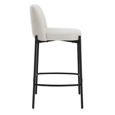Bugano Cream Textured Bar Chairs with Black Legs - Set of 2 Furniture 