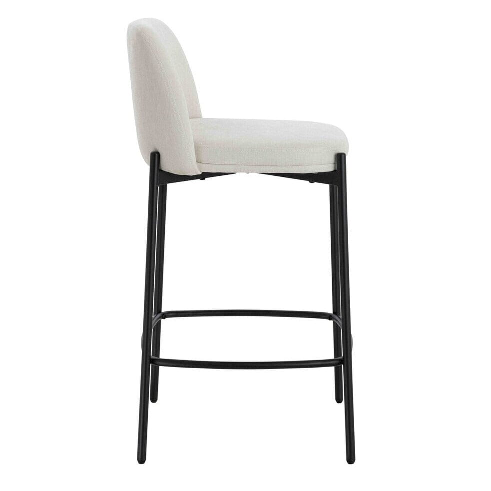 Bugano Cream Textured Bar Chairs with Black Legs - Set of 2 Furniture 