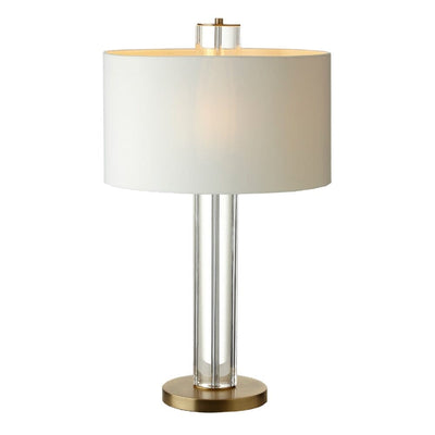Bulpa Crystal & Gold Table Lamp with White Shade Lighting 