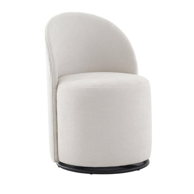 Burwell Cream Swivel Dining Chair with Black Base Furniture 