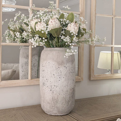 Buxton Neutral Distressed Tall Stone Vase Accessories 