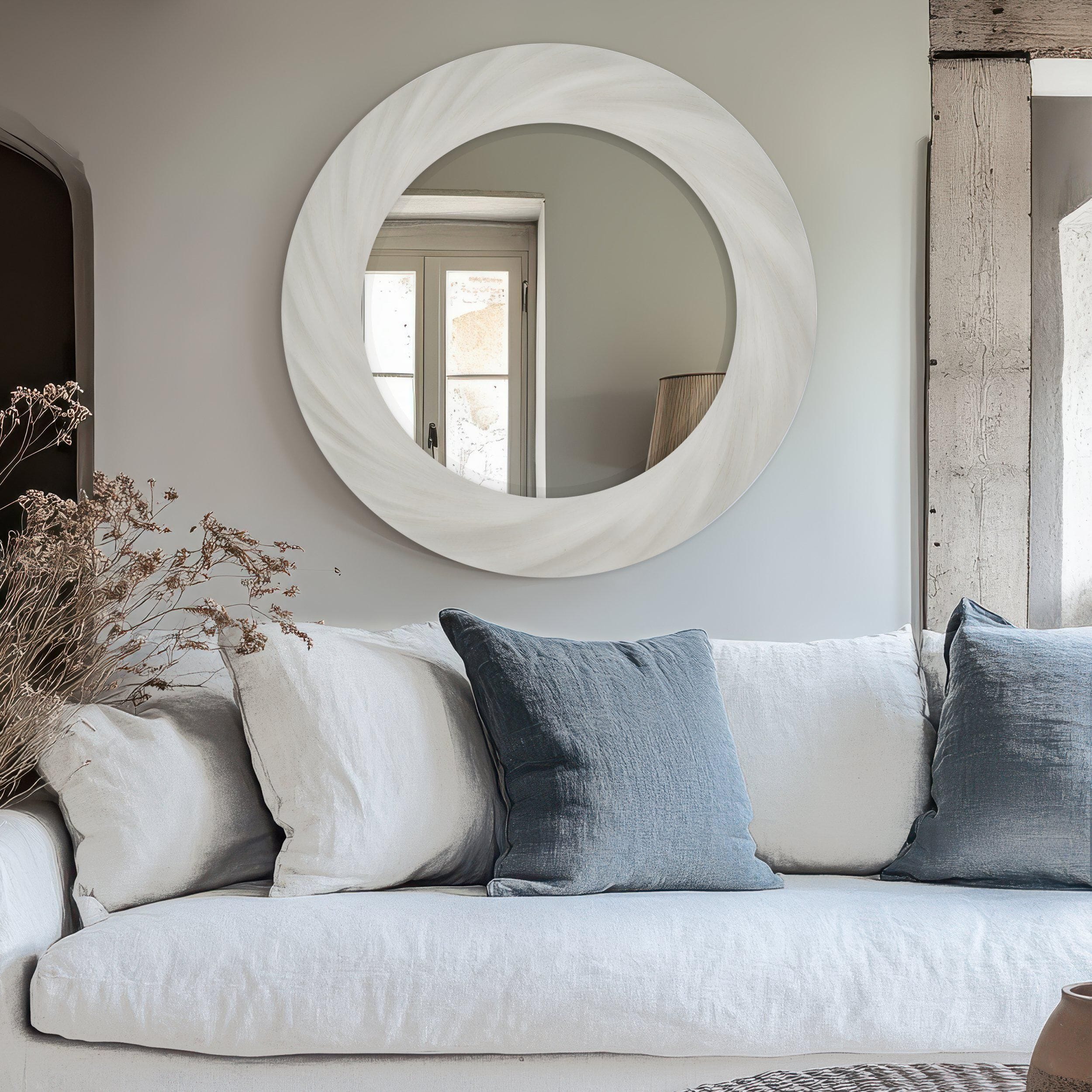 Cacia White Twisted Effect Decorative Wall Mirror Accessories 