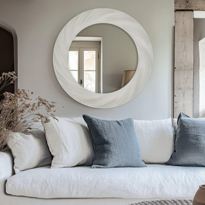 Cacia White Twisted Effect Decorative Wall Mirror Accessories 