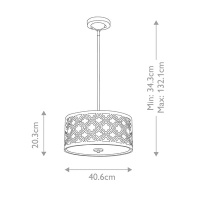 Caitlyn Medium Gold Height Adjustable Pendant Ceiling Light Lighting 