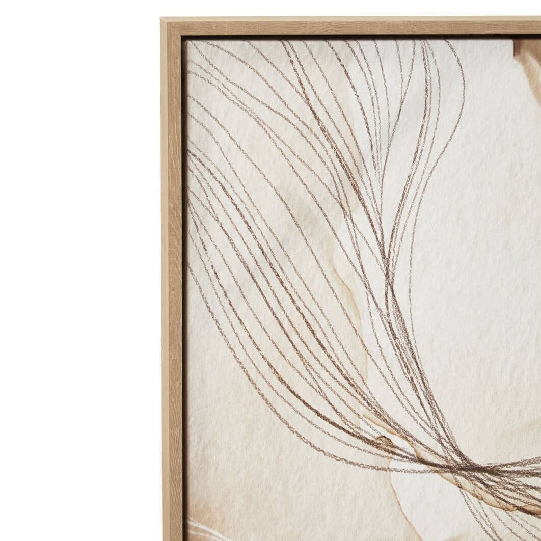 Calais Neutral Abstract Wall Art in Wooden Frame- Set of 2 Accessories 