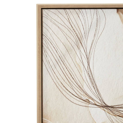 Calais Neutral Abstract Wall Art in Wooden Frame- Set of 2 Accessories 