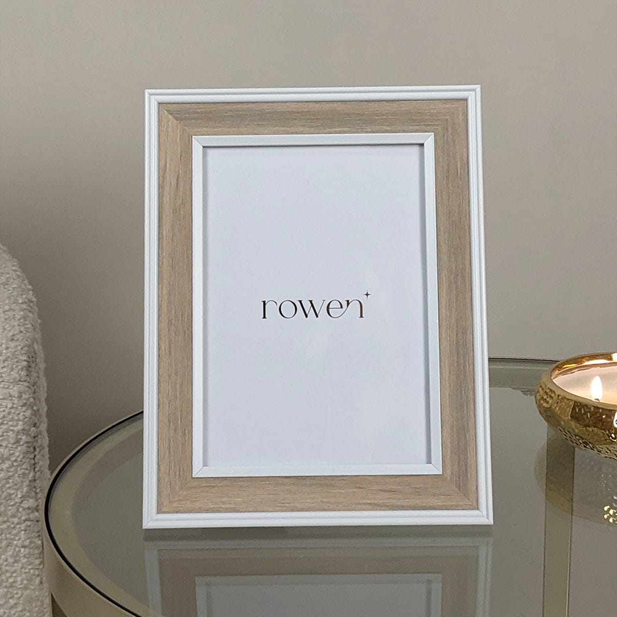 Calista Natural Wooden & White Photo Frame - 5x7" Accessories 