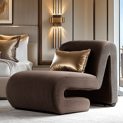 Calliope Brown Corduroy Statement Accent Chair Furniture 