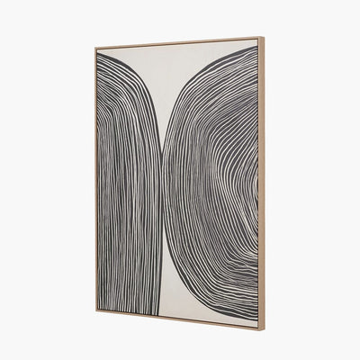 Calverton Black & Cream Abstract Canvas Wall Art with Wooden Frame Accessories 