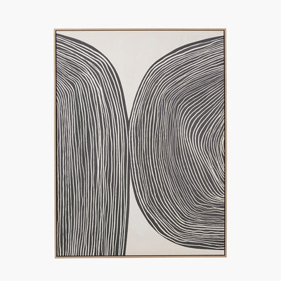 Calverton Black & Cream Abstract Canvas Wall Art with Wooden Frame Accessories 