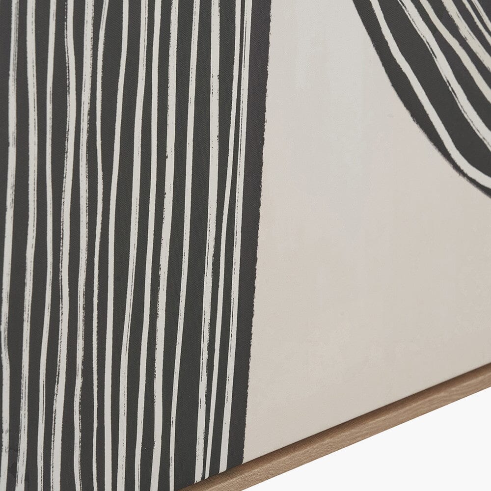 Calverton Black & Cream Abstract Canvas Wall Art with Wooden Frame Accessories 