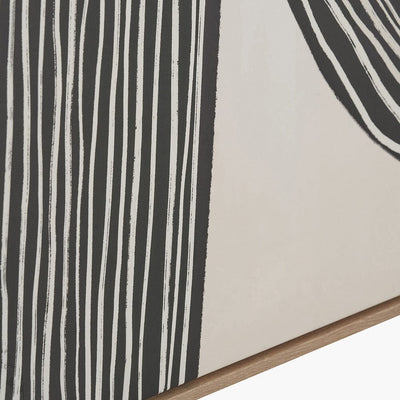 Calverton Black & Cream Abstract Canvas Wall Art with Wooden Frame Accessories 
