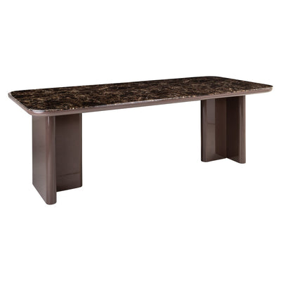 Calvin Dark Chocolate Dining Table with Ceramic Marble Top Furniture 