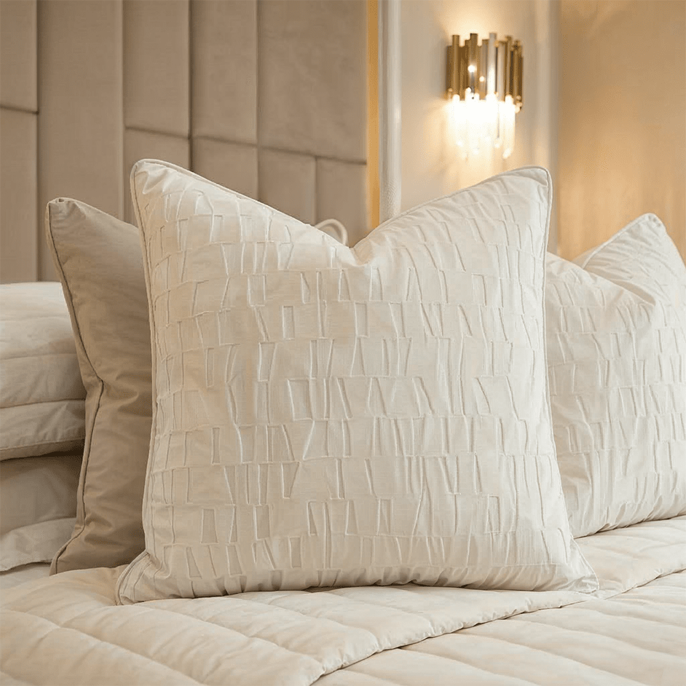 Calypso Ivory Velvet Pattern Cushion- 50x50cm 