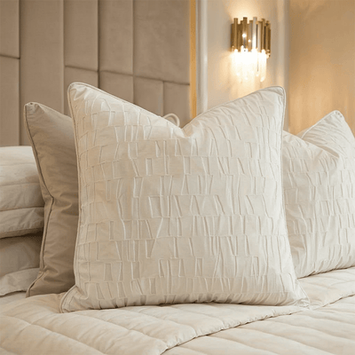 Calypso Ivory Velvet Pattern Cushion- 50x50cm 