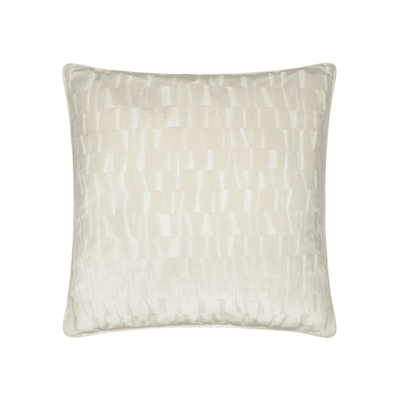 Calypso Ivory Velvet Pattern Feather Filled Cushion - 50x50 Textiles 