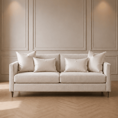 Camley Cream Textured 3 Seater Sofa Sofa 