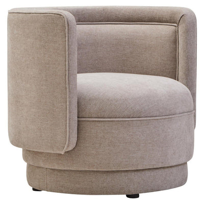 Canazei Taupe Chenille Curved Accent Chair Furniture 
