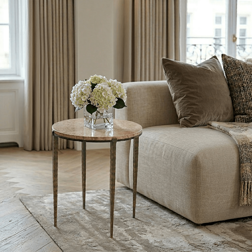 Carlo Bronze Marble & Iron Side Table Furniture 