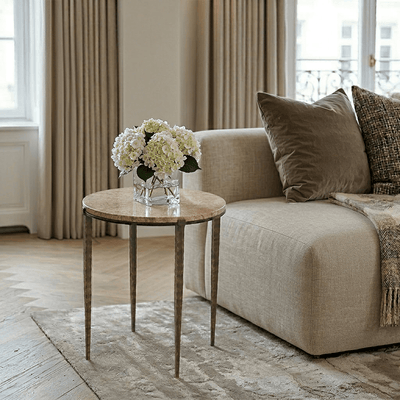 Carlo Bronze Marble & Iron Side Table Furniture 