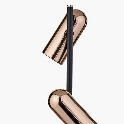 Carrara Black & Rose Gold LED Floor Lamp Lighting 